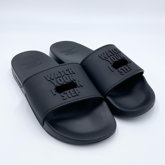 Other - Linda Finegold Alf - Watch Your F’n Step Mens Black Slip On Slides Sandal Sz 8